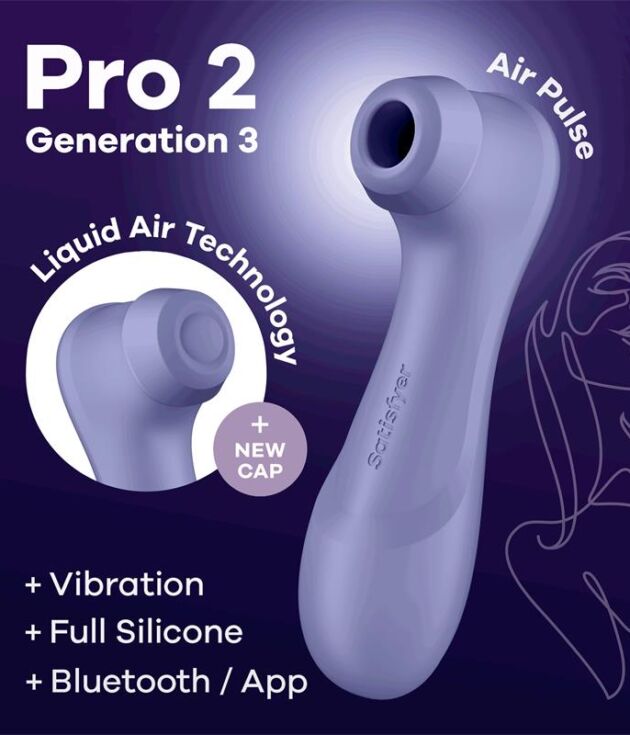 SATISFYER Pro 2 Genera 3 Liquid Air Technology Succión y Vibración APP Connect Lila