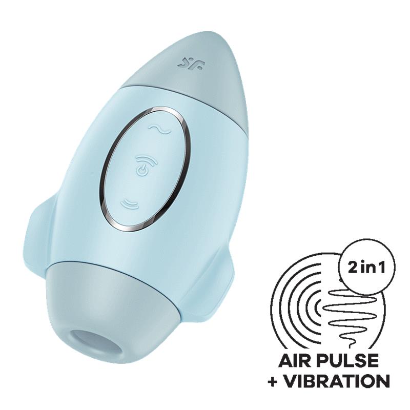 SATISFYER Mission Control Succionador y Vibrador Azul